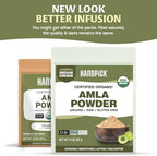 HANDPICK Organic Amla Powder (14oz) Amalaki, USDA Organic, Non-GMO | 100% Raw and Natural - Lab Tested for Purity | Indian Gooseberry Powder | Resealable Zip Lock Pouch