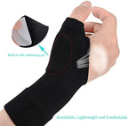 Thumb Wrist Arthritis Gloves (2Pcs), Elastic Compression Sleeves Fingerless Glove with Gel Pad for Arthritis,Tendonitis,Carpal Tunnel,Rheumatoid,Typing, Breathable Compression Gloves for Women & Men