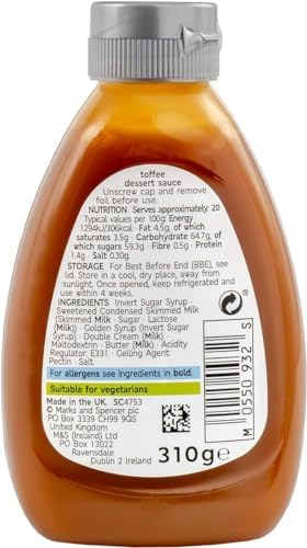 M&S Sticky Toffee Desserts Sauce 310g x 2 pack - pour over pancakes, Waffles and more