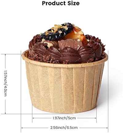 Nax Caki Parchment Brown Cupcake Liners 100pcs Standard Size, Muffin Baking Wrapping Packaging Cups,Holders Paper, Heavy Duty Greaseproof Wrappers for Wedding,Birthday,Party,Gift