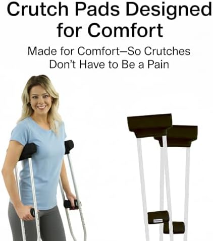 Crutcheze Premium USA Designed Crutch Pad and Hand Grip Covers | Comfortable Underarm Padding Washable Breathable Moisture Wicking Soft Orthopedic Products Accessories