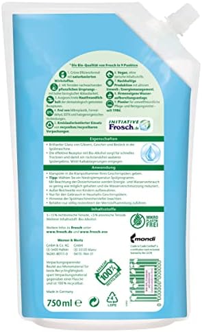 Frosch Rinse Aid 750 ml - 25.36 Fl Oz, Organic, Vegan, Unscented, 1 Pack