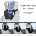Crofy 2-Pack Car Neck Pillow, Softness Car Headrest Pillow for Driving with Adjustable Strap, 100% Memory Foam and Breathable Removable Cover, Comfortable Ergonomic Design, Black