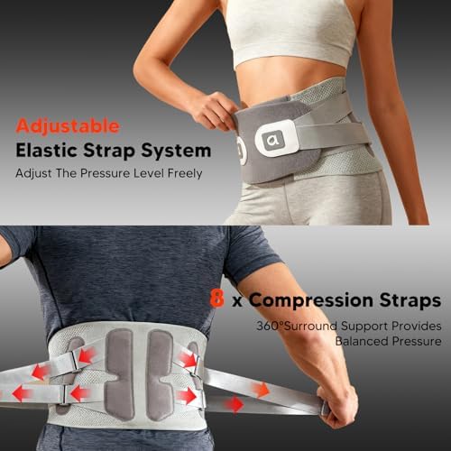 arboleaf Lower Back Pain Relief Belt - Adjustable Heated Back Brace with Detachable Heating Pad, 360° Wrap for Sciatica, Herniated Disc, Muscle Strain Size XXL (Waist 39"-43")