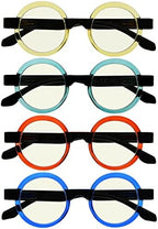 Eyekepper 4 Pack Reading Glasses Blue Light Blocking Round Computer Readers Women +2.00