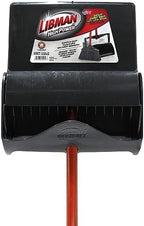 Libman Commercial 919 Lobby Dust Pan and Broom Set (Open Lid), 41" Length, 12" Width, Black/Red (Pack of 2)