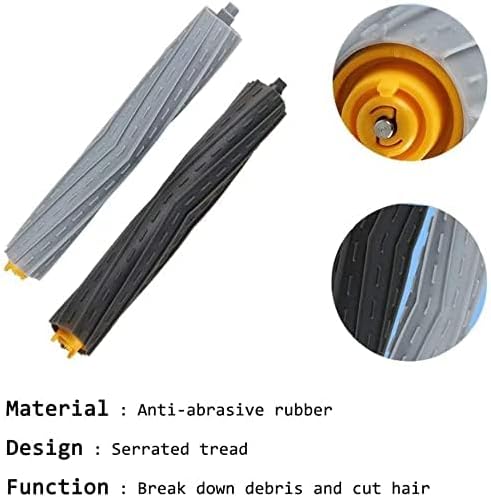 3 Set Roller Brush Replacement Part Compatible with Roomba 960 980 890 880 850 860 870 895 981 985,800 900 800 Series Robot Vacuum Cleaner