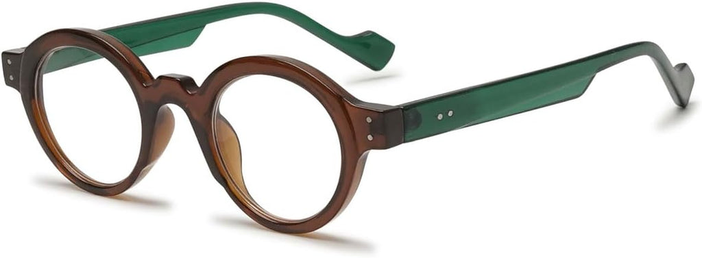 KOOSUFA Round Reading Glasses Blue Light Blocking for Men Women Retro Stylish Computer Readers Eyeglasses Eyewear