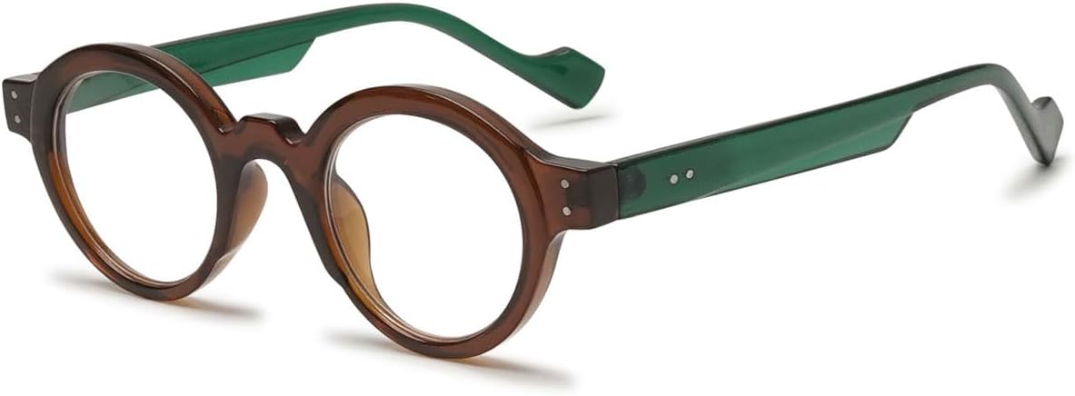 KOOSUFA Round Reading Glasses Blue Light Blocking for Men Women Retro Stylish Computer Readers Eyeglasses Eyewear