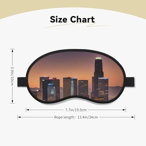 Los Angeles Skyline Sleep Mask 100% Light Blocking Eye Mask for Sleeping, Sleep Mask for Unisex for Travel/Nap