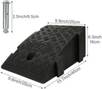 LOEQIAN Plastic Curb Ramp 6.3" Rise Height Heavy Duty Driveway Curb Ramps, Threshold Ramp for Forklifts, Trucks, Buses, Cars, Wheelchairs, Bikes - 9.8 L x 15.75 W (Black)