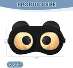 2PCS Cat Eye Sleep Mask for Sleeping, Soft Light Weight Eye Cover with Adjustable Strap,Funny Sleep Mask for Kids Women Men Travel Nap Blindfold Game