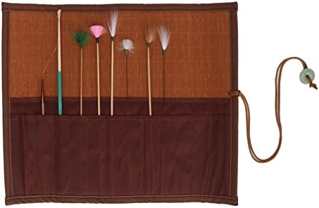 Ear Scratcher Feathers Kit, Ear Scoop, 7PCS Cleaner with Bamboo Mat, Ear Pick Cleaning, Ear Tool Massage Relaxing Wax Removal Feathers