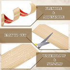 uxcell T-Molding Transition Strips, 3.28 ft x 1.97" (L x W) PVC Floor Flat Divider Strip Self Adhesive Vinyl Flooring Edging Trim for Joining Floor Gaps Doorways, Maple Wood Grain