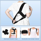 1PCS Posture Corrector for Women and Men, Adjustable Upper Back Brace, Spine Support Straightener, Neck, Shoulder, Back and Lumbar Pain Relief, Comfortable & Breathable