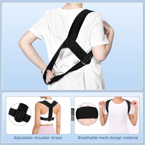 1PCS Posture Corrector for Women and Men, Adjustable Upper Back Brace, Spine Support Straightener, Neck, Shoulder, Back and Lumbar Pain Relief, Comfortable & Breathable