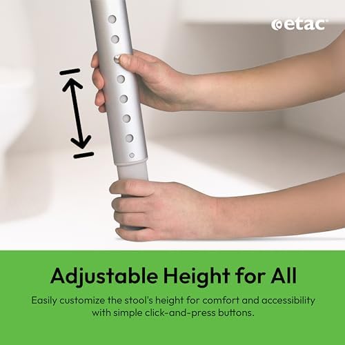 Etac Edge Triangular Shower Stool – Height Adjustable Shower Chair, Non-Slip Surface with Drainage Holes, Compact Bath Chair & Tool-Free Assembly for Stability and Comfort in Small Spaces & Bathroom