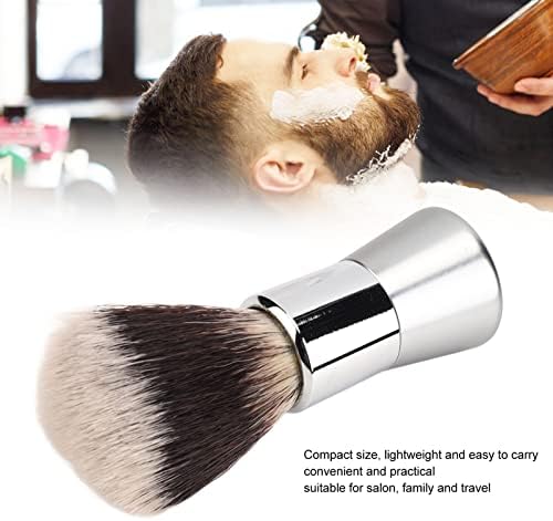 Men Shaving Beard Brush, Multipurpose Nylon Cleansing Foam Brush with Metal Handle, Hand Crafted Shave Brush for Effective Cleaning, Practical Face Grooming Tool for Home Salon Travel