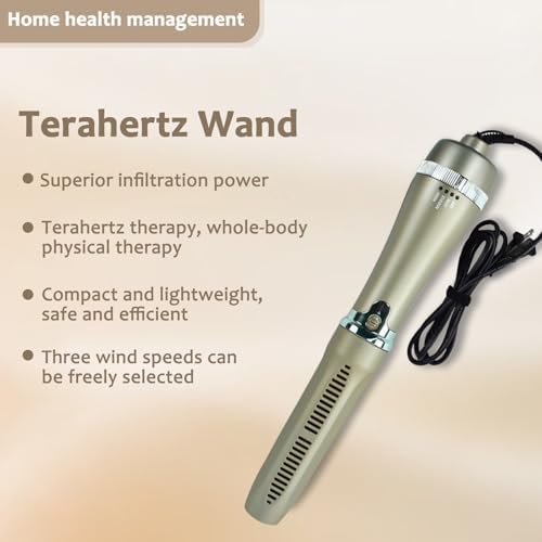 11.0 Terahertz Therapy Wand Electric Heating Massage Device for Pain Relief & Body Relax, Portable Wellness Tool for Home & Travel Water-Enhanced Frequency Technology (Gold)