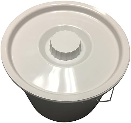 PCP Half Pail for Commode Chair with Lid, White, 6 Quart with 1.5 Gallon Capacity