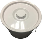 PCP Half Pail for Commode Chair with Lid, White, 6 Quart with 1.5 Gallon Capacity