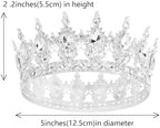 Queen Crown Rhinestone Wedding Crowns and Tiaras for Women Costume Party Hair Accessories Princess BirthdayCrown Crystal BridalCrown (Silver White Crowns)