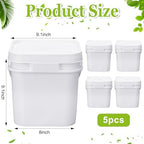 Suzile 2.2 Gallon White Food Grade Bucket with Lid Square Plastic Bucket 10L Utility Industrial Pail with Handle Container for Food Oil Tub Water Fishing Paint House Cleaning Car Washing