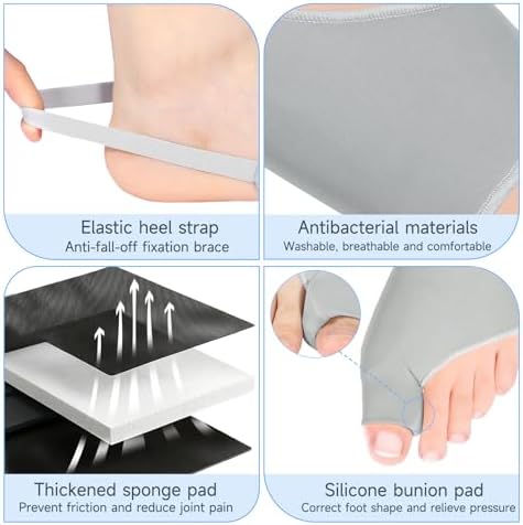 2PCS Bunion Corrector for Women & Men Big Toe, Big Toe Separators, Hammer Toe Straightener, Bunion Pads with Spacers, Hallux Valgus Pain Relief, Comfortable & Breathable for Day/Night