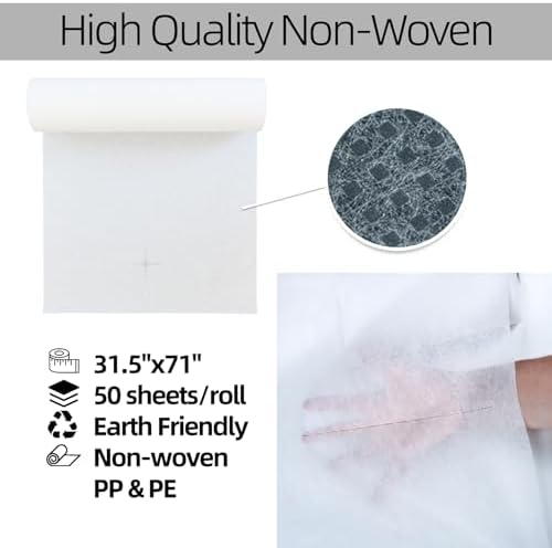 Jointown Disposable Massage Table Sheets-71" x 31.5" x 50 Sheets/Roll-30 g/㎡-6 Roll Non woven Bed Sheets with Face Hole -Soft and Durable Table Cove Ideal for Spa, Massage Table, Tattoo, Waxing Table