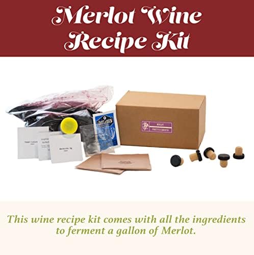 Craft A Brew - Merlot Wine Recipe Kit - 1 Gallon - Ingredients for Home Brewing Wine - Wine Making Ingredients and Supplies