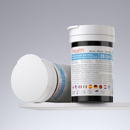 iHealth Blood Glucose Test Strips (50 Count), No Coding Blood Sugar Test, Precision Sugar Measurement for Diabetics, Strips Work Only in iHealth Glucose Meters