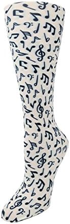 Cutieful Therapeutic Sheer 8-15 mmHg Compression Hosiery - Music Notes