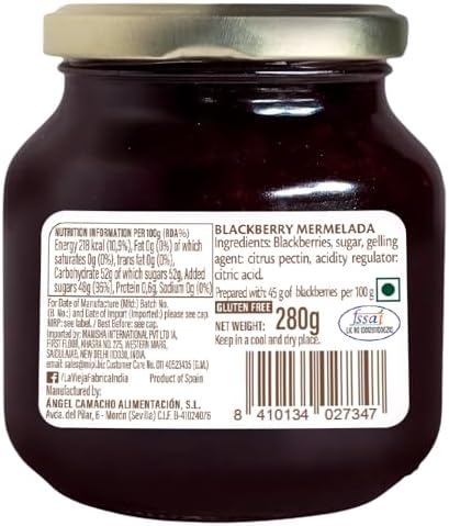 La Vieja Fabrica jam BlackBerry jam, 350g & Blueberry Jam Bottle, 285 g (Pack of 2)