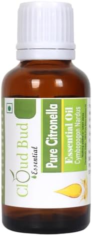 Pure Citronella Essential Oil 5ml 0.169oz Cymbopogon Nardus 100% Pure and Natural Therapeutic Grade