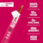 Chomps Grass-Fed and Finished Spicy Habanero Beef Jerky Snack Sticks 10-Pack - Keto, Paleo, Whole30, 10g Lean Meat Protein, Gluten-Free, Zero Sugar Food, Non-GMO