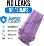 VELOMIX -2 Pack- 20 oz Protein Shaker Bottles for Protein Mixes - 2x Wire Whisk | Leak Proof Shaker Cups for Protein Shakes and Pre Workout | Protein Shaker Bottle Pack (A9) Purple/Black