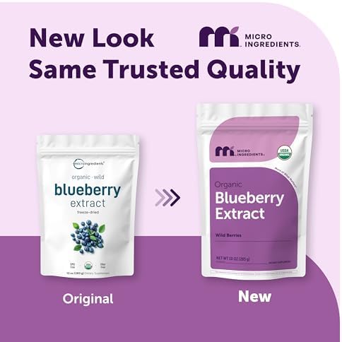 Organic Blueberry Extract Powder, 10oz | 100% Natural Fruit Powder | Freeze-Dried Wild Blueberries Source | No Sugar & Additives | Great Flavor for Drinks, Smoothie, & Beverages | Non-GMO & Vegan
