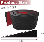 Threshold Ramps for Doorways, 3” Wide x 3.28' Long Self-Adhesive Rubber Wheelchair Threshold Ramp, Ideal for Doorways, Curb, Power Scooters, Sweeping Robot, Bathroom, Wheelchair Stroller, Black