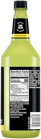 Mr & Mrs T Sweet & Sour Mix, 1 L bottle (Pack of 6), Sweet and Sour Blend Flavored Cocktail Mixer, Made with Cane Sugar, Perfect for Cocktails and Mocktail Drinks