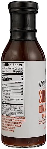 G Hughes Sugar Free Orange Ginger Teriyaki Sauce, No High Fructose Corn Syrup, No Preservatives, Gluten Free, 13 Ounce (Pack of 6)