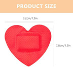 Artibetter Heart Shaped Adhesive Hemostatic Patches 100pcs Bulk Breathable Self Adhesive Wound Care Bandages for First Aid Small Wound Protection
