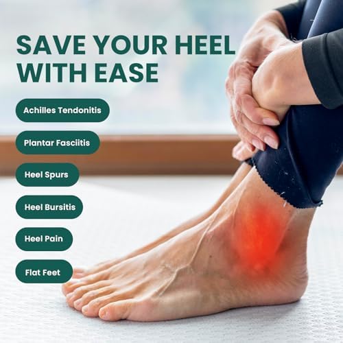 Welnove Gel Heel Cushion Cups With Arch Support - Plantar Fasciitis & Achilles Tendonitis Relief - Women 9.5-13 & Men 8.5-12