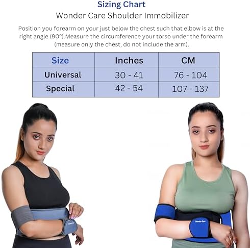 Wonder Care Left Right Shoulder Immobilizer Arm Sling Elastic Brace for Clavicle Collar Bone Dislocation Subluxation Shoulder stabilizer Compression Brace After Rotator Cuff Surgery