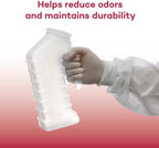 Dealmed Male Urinal with Attached Cover – Portable Urinals for Men with Translucent Receptacle, Shields Odors and Avoids Spills, 1 Ounce Increments Up to 1000 cc