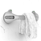 17-inch Suction Shower Grab Bar with Indicators, Tool-Free Installation, Steady Handle for Balance Assist for Bathtub,Bathroom,Toilet, Dual Tone Silver/Grey