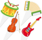 48pcs Musical Instrument Cupcake Toppers for Music Party Decorations Musical Instrument Theme Cake Cupcake Picks for Music Themed Birthday Party Baby Shower Supplies