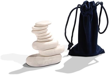 Master Massage 9piece Cold Stone Set Cool White Marble Package, 1count