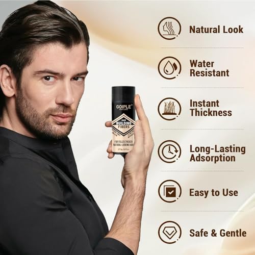 Beard Pencil Filler for Man Water Proof Beard Pen & Beard Brush Long Lasting Coverage Natural Finish - Black Hair Fiber Enhancements Barber Spray - Male Mustache Repair Shape Enhance Card Facial Hair