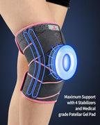 ABYON Knee Brace for Women Plus Size for Meniscus Tear, ACL, Arthritis.Knee Braces with Dual Side Stabilizers & Crossed Compression Straps Maximum Support for Knee Pain Relief and Fast Recovery - Please Check Sizing Video Before Buying