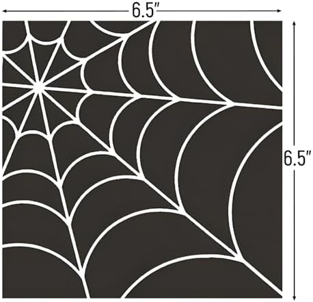 Dining Collection Halloween Lunch Size Napkins Spider Web Black - 20 Count
